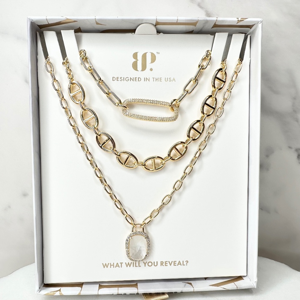 Bomb Party 2025 Luxe Layers Just Dazzle Me Necklace NK71023 NWT